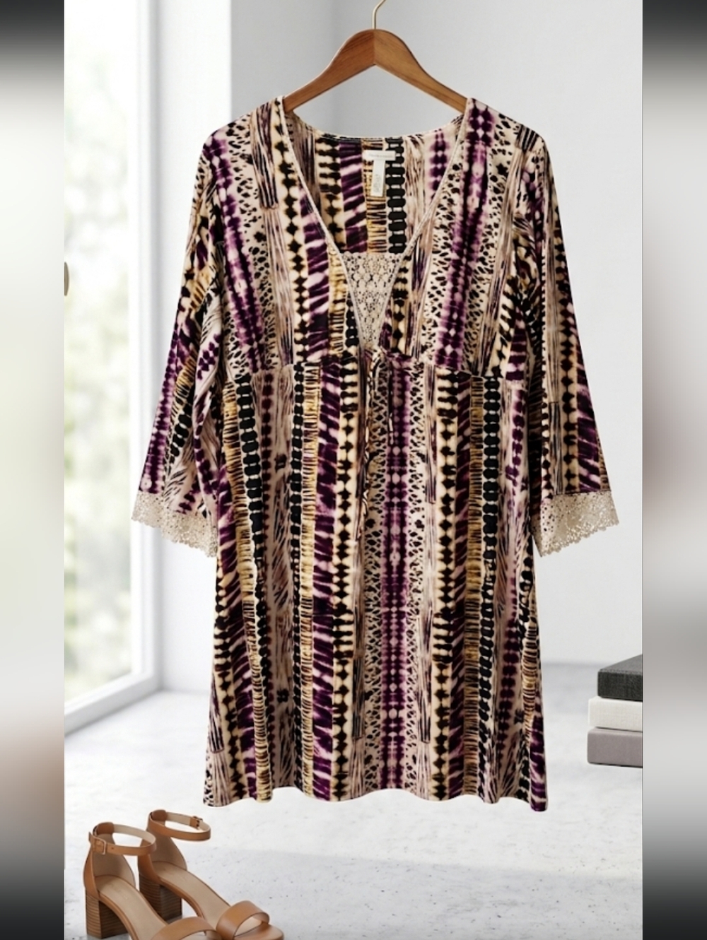 Soma Purple and Tan Super Soft Dress